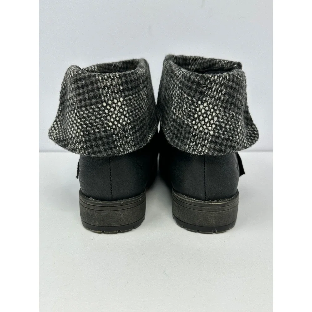 Rocket Dog Womens 7.5 Gray Bentley Tweed Sweater Cuff Zip Ankle Boots Booties P7